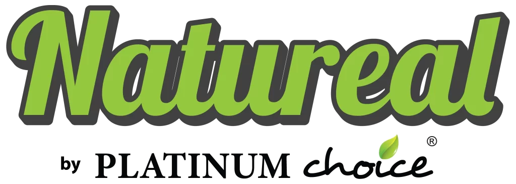 Natureal logo by Platinum Choice representing plant-based pet care and hygiene solutions.