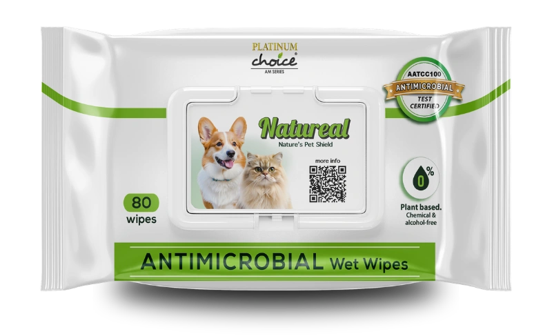 Natureal wet wipes for pets and families designed for convenient daily cleaning.