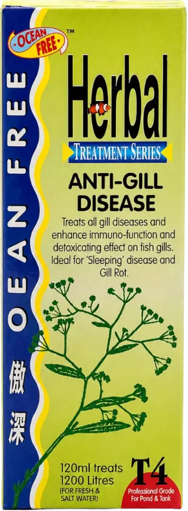 Ocean Free Herbal T4 Anti-Gill Disease herbal treatment for aquarium fish gill health