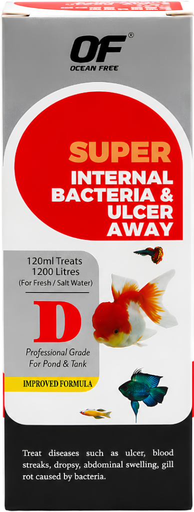 Ocean Free Super Internal Bacteria and Ulcer Away D aquarium fish treatment