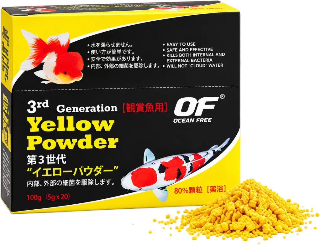 Ocean Free 3rd Generation Yellow Powder for internal and external bacterial infections in ornamental fish